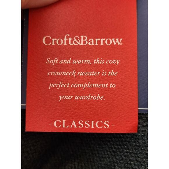 CROFT & BARROW sweater Classics Heather Gray Men's size XXL Crew neck NWT - Picture 4 of 6